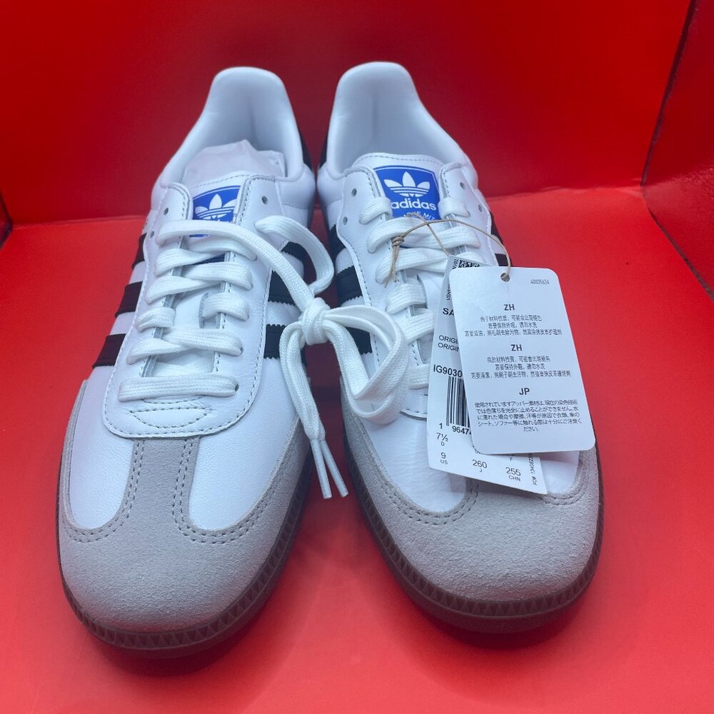 adidas Women’s White Black Gray Samba-Style Sneakers NWT AND BOX